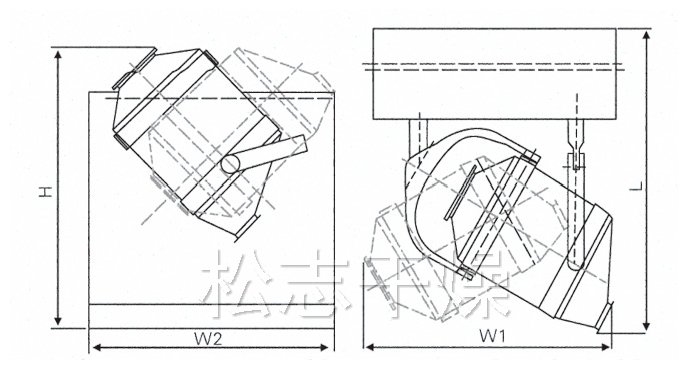 三维运动混合机结构示意图