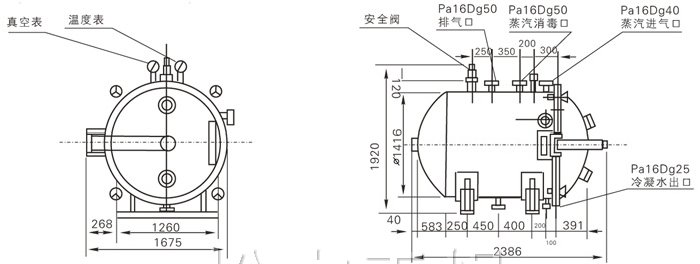 圆形静态真空干燥机结构示意图